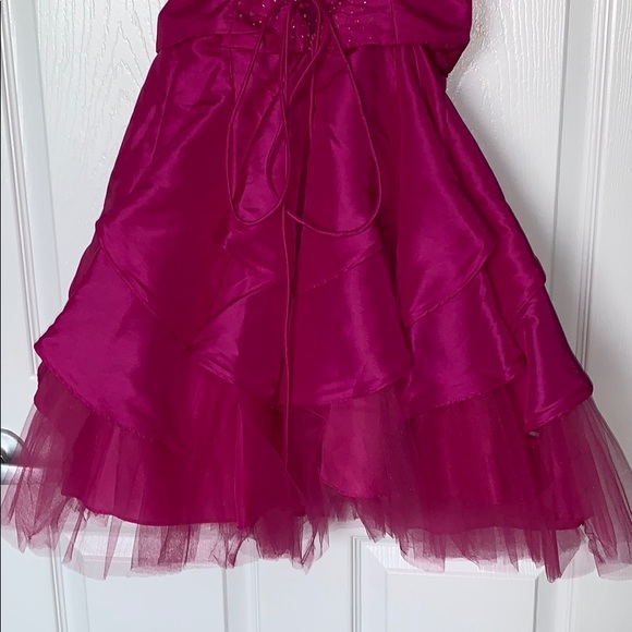 Fuchsia sequin corsetback Formal Homecoming dress - Picture 6 of 6